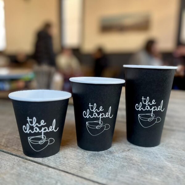 the chapel Tasmania compostable cup